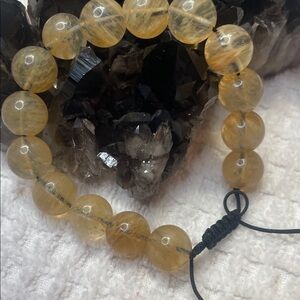 CITRINE 10mm Bracelet, beautiful, with adjustable cord fit